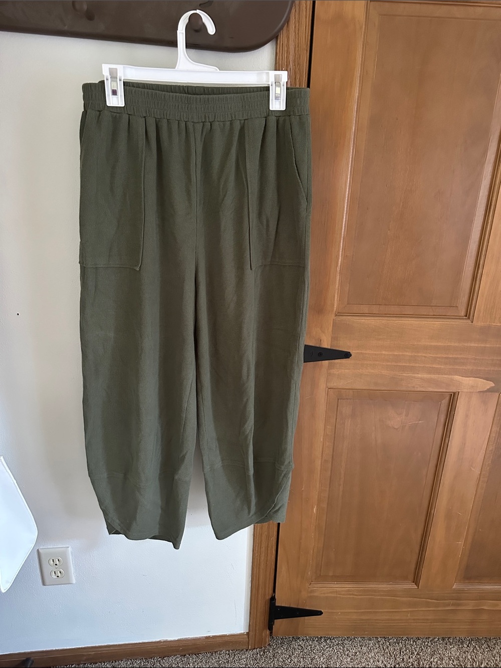 Olive Green barrel knit pants